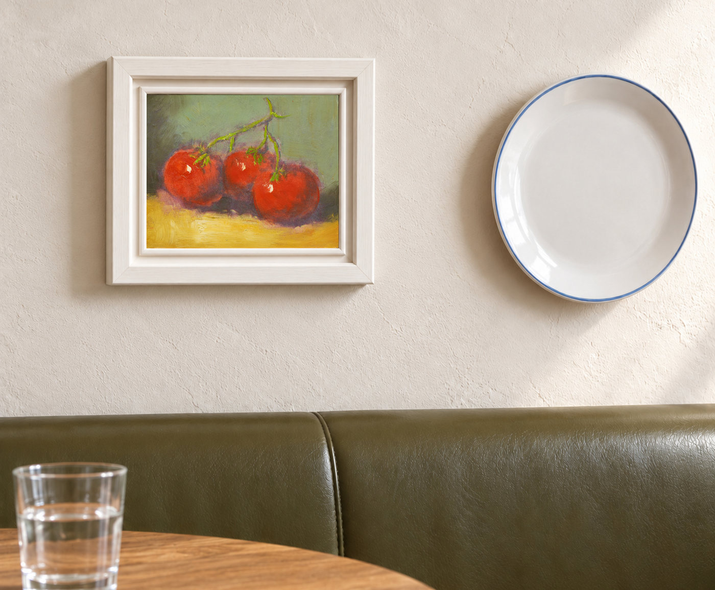 Tomato Still Life Oil Painting on a Yellow Table