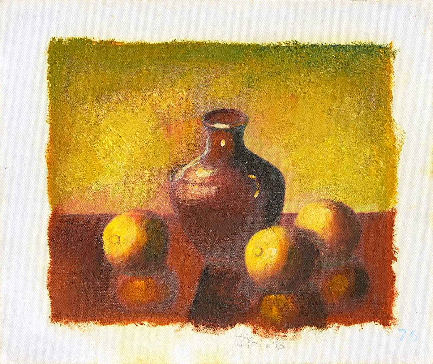 Apples and Earthenware Jug Still Life Oil Painting