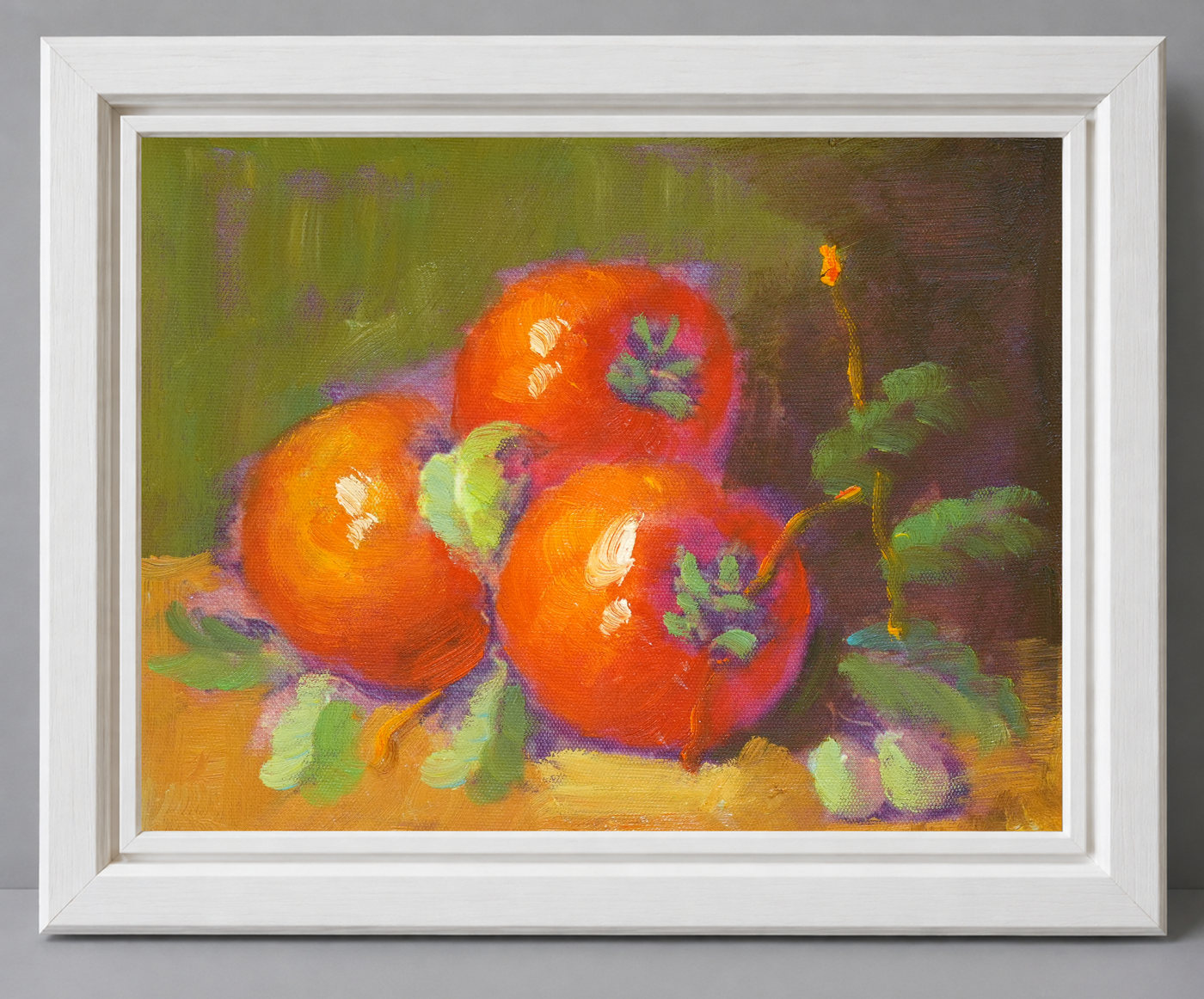 Persimmon Still Life Oil Painting for the Kitchen - Frame example